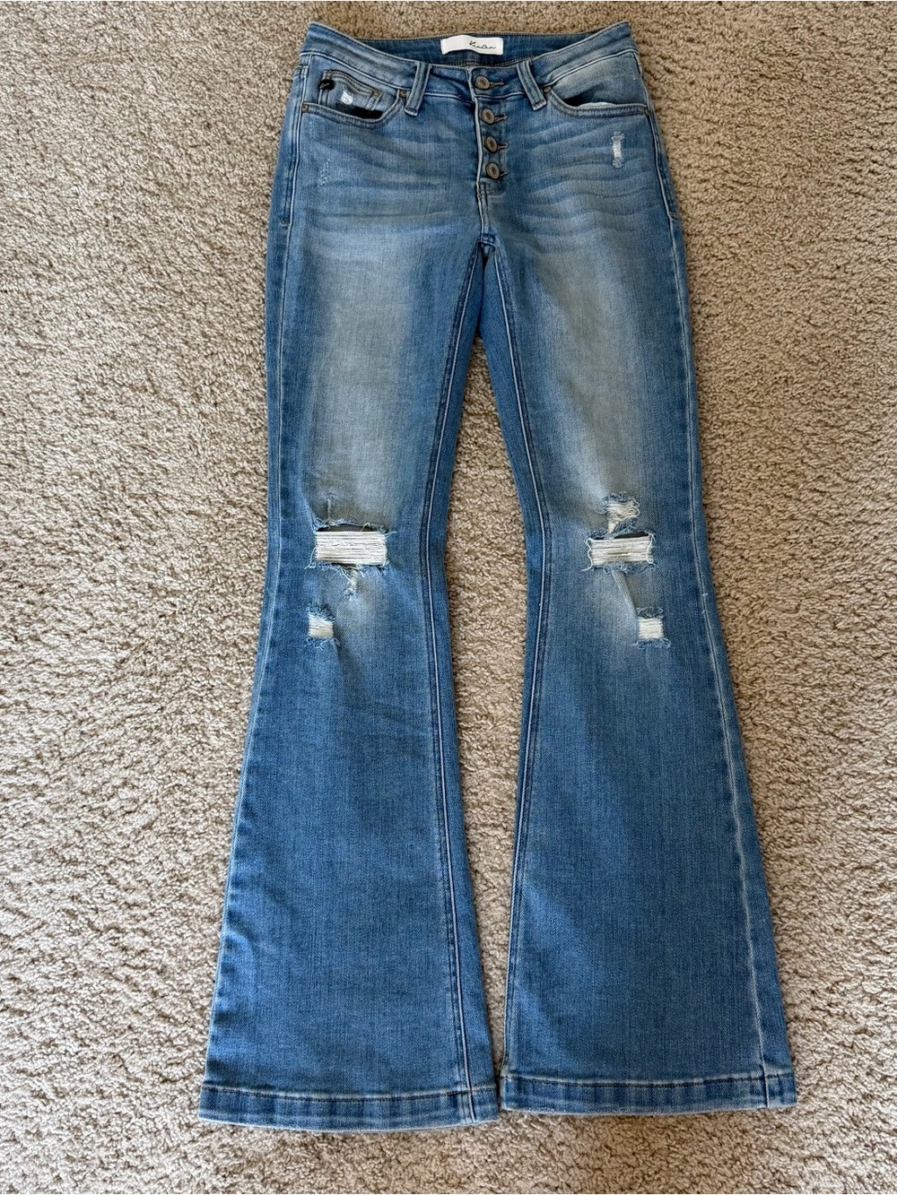 KanCan Stretchy Distressed Flare Jean Size 5/26